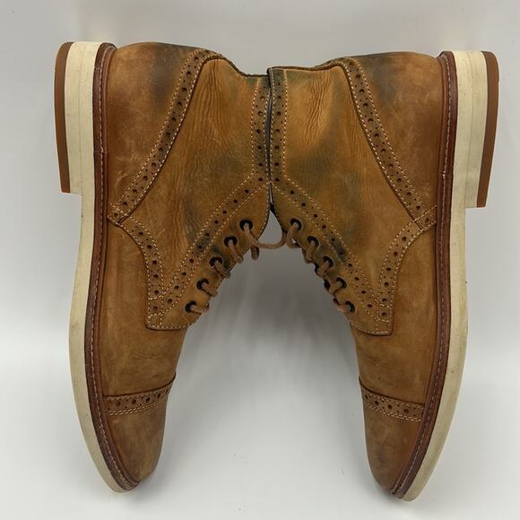 FRYE JOEL BROGUE CHUKKA BOOT MENS SIZE 12 ANKLE NUTMEG TAN BROWN LEATHER BOOT - Picture 8 of 12